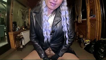 Shiny Leather Cameltoe JOI Dirty Talk Dildo Tease Intense Orgasm preview 12 min