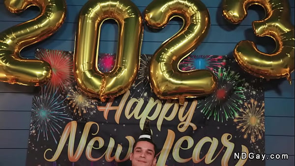 Gay stepbros anal fuck on New Years eve