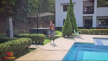 Gardener's fantasy of a threesome with his boss and Mariana Martix - Andrea Castro & Brandon Cruz