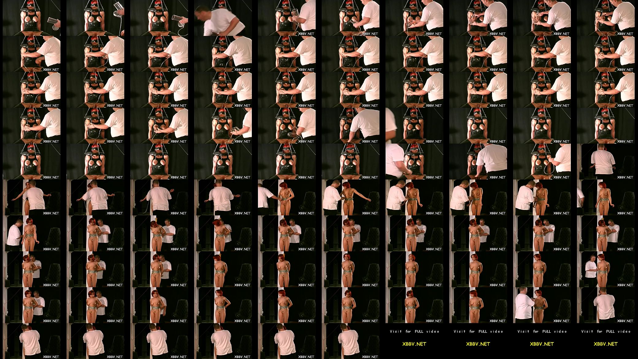 Obedient chick stands and endures enormous breast bondage porn 预览图