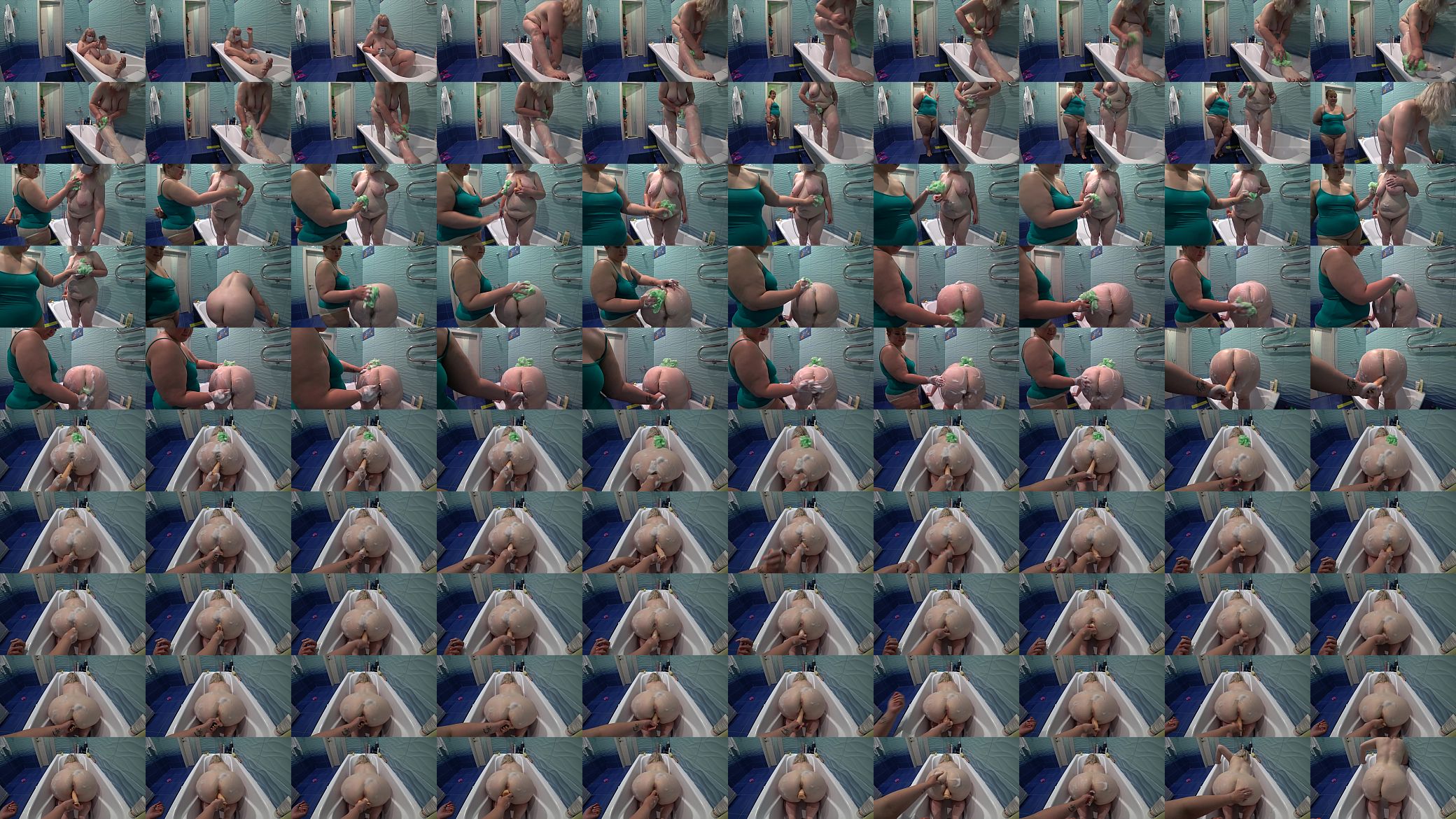 Lesbian washed and fucked a mature bbw in the bathroom. Milf shakes a big soapy booty doggystyle. 预览图