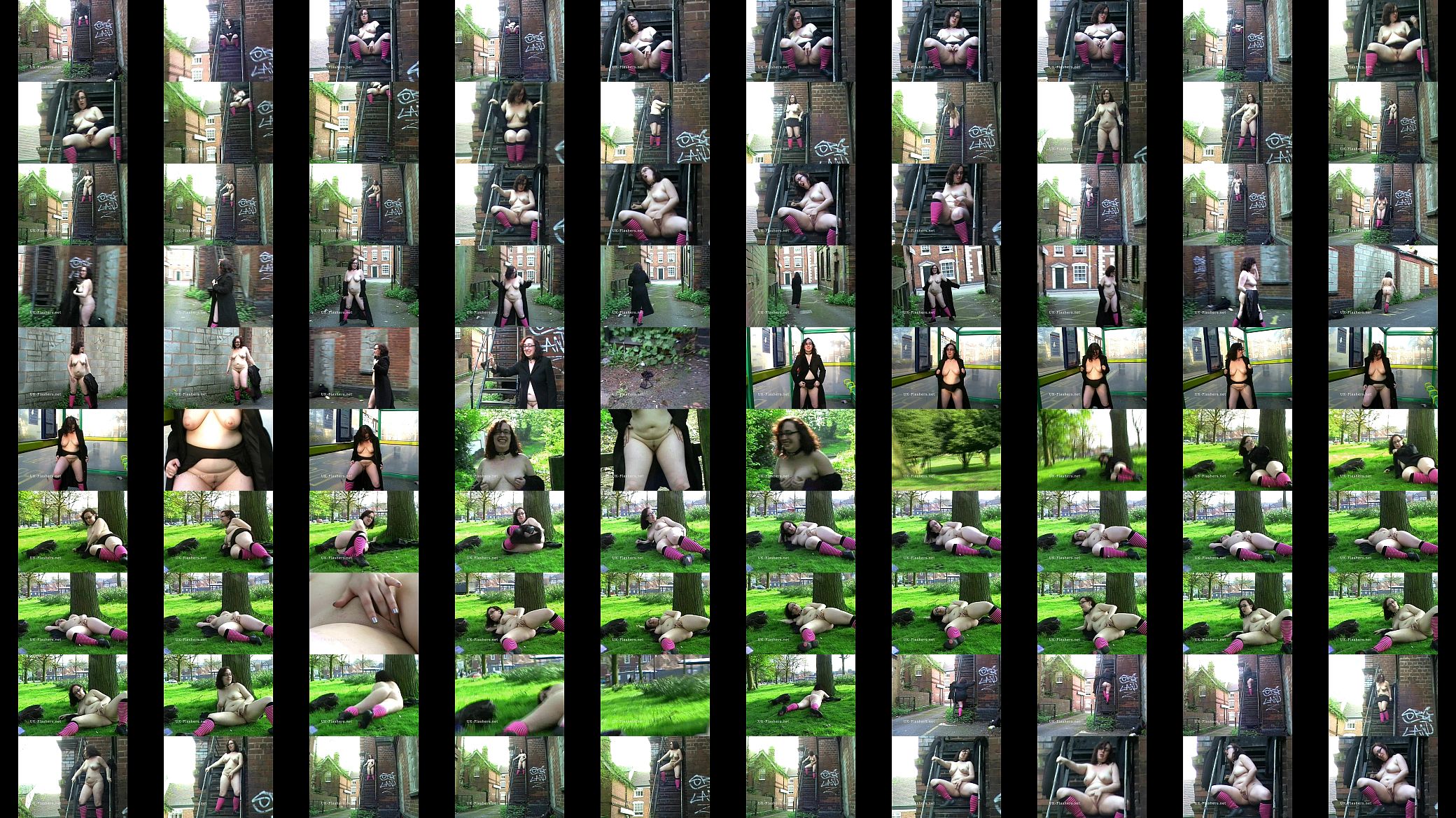 Outdoor flashing and public masturbation of fat bbw amateur Nimue in the streets 预览图