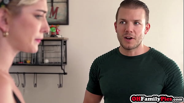 Busty bartender stepsis Skye Blue distracted by perverted big cock stepbro