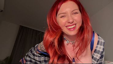 Horny Redhead Babe Relaxes After Work - POV Virtual Sex With Big Boobs