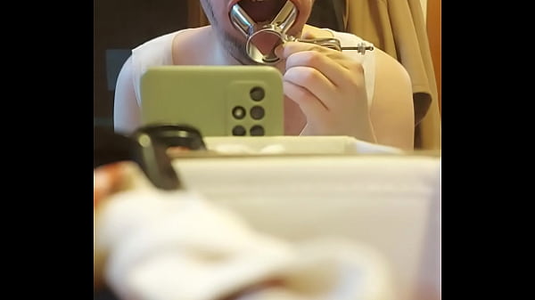 Stupid gay boy misses speculum hole