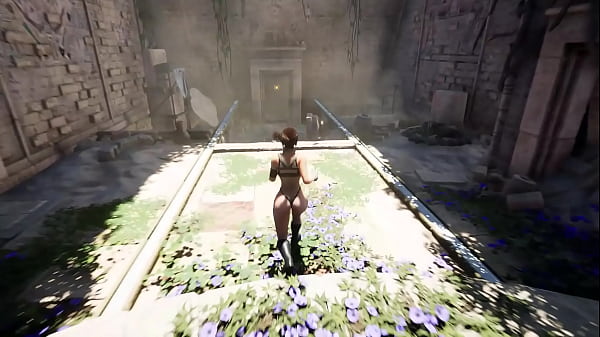 Download Video - Rhythmic sex between Lara and a huge statue that has awakened&period; 3D Game