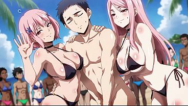 Anal Fuck on public beach at Island of Pleasures - AI Interactive Video