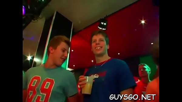A lot of horny dudes having a blast at a homo s...