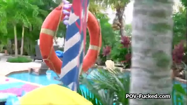 Catching sexy naked neighbor in my pool