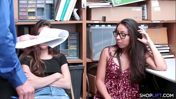 Sexy petite shoplifting teens got fucked in a threesome
