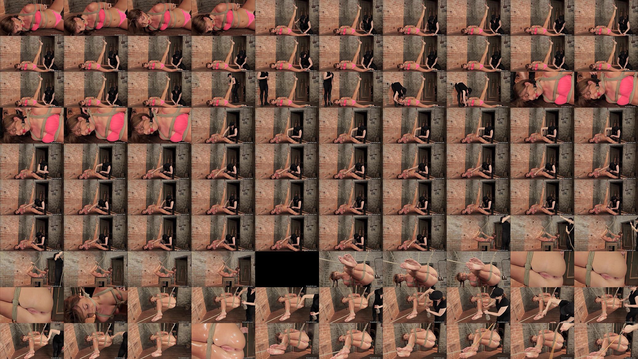 Lesbian is oiled in hogtie suspension 预览图