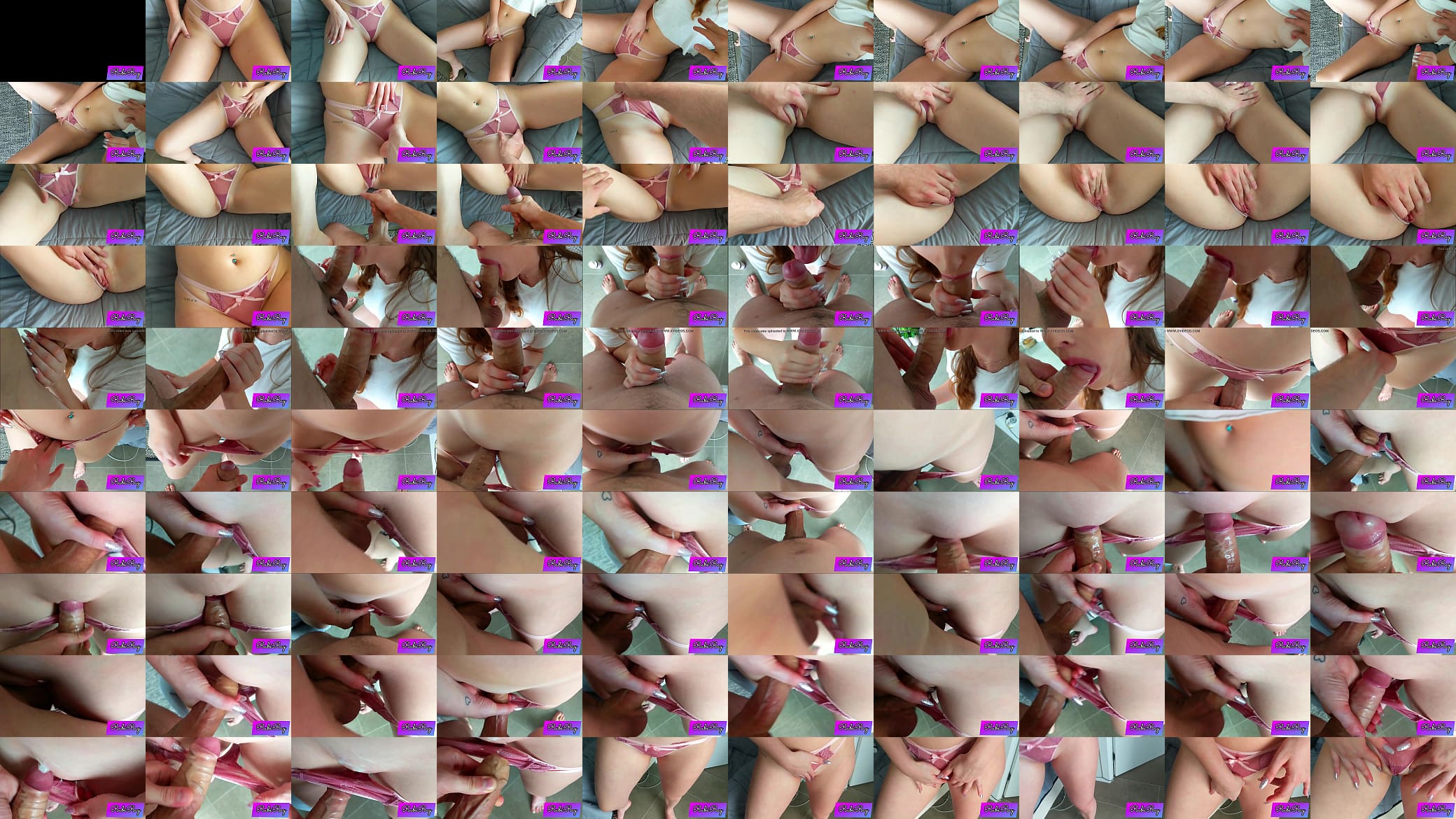 Rubi makes him rub her pussy and cum in her panties before pulling them back up 预览图