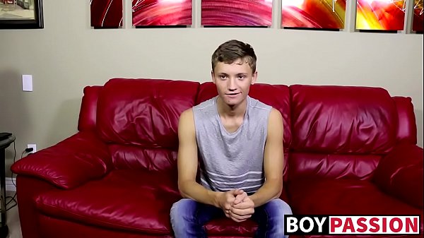 Twink pulls on his big fat dong right after the...