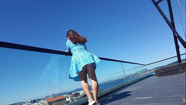 Look at the milf's skirt! Did you see the pussy?