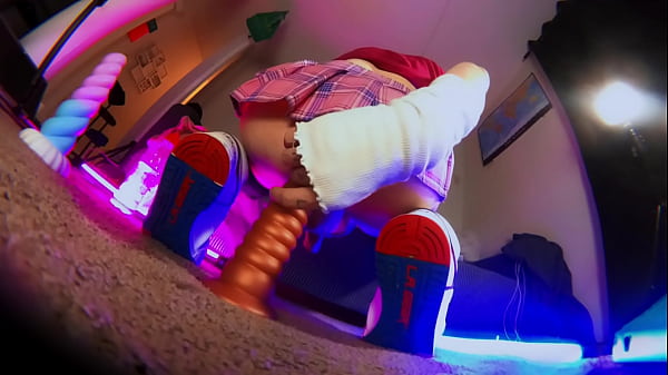 Sissy anal training and cumshot during riding