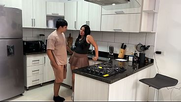 My nice white ass was resting in my kitchen and I came in it