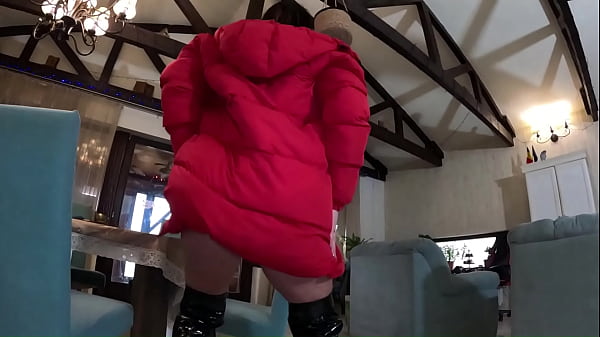 Downjacket Try-On &amp; Blowjob Tease – Coat Fetish, Masturbation &amp; Messy Cum Finish 327 30 sec