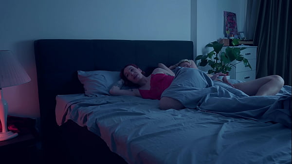 Step Mom shares step son's bed after quarrel - risky hot fuck!