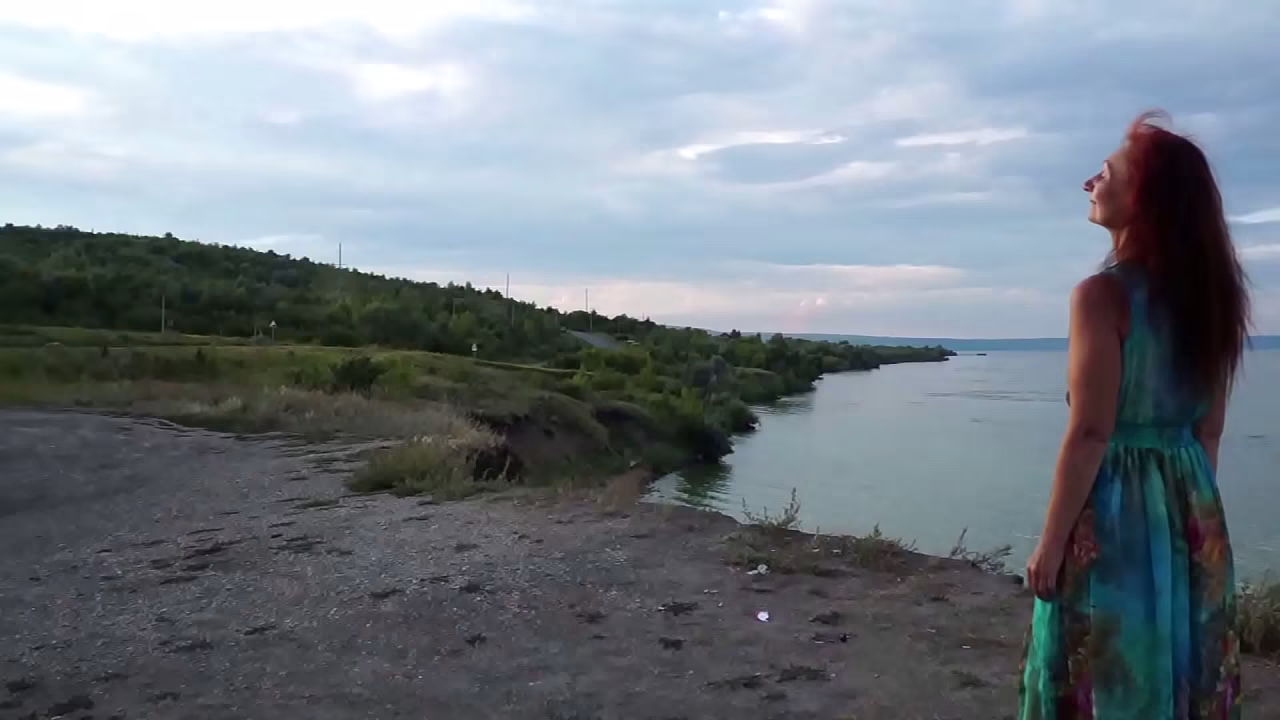 Volga marge in evening