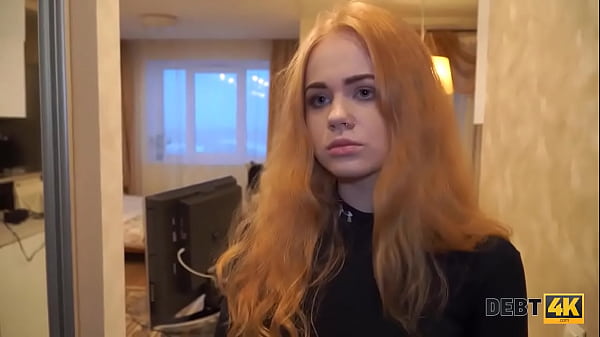DEBT4k. Debt collector finds the waitress and fucks tight shaved pussy