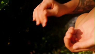 I perform deep oral sex on my stepbrother in a public place.