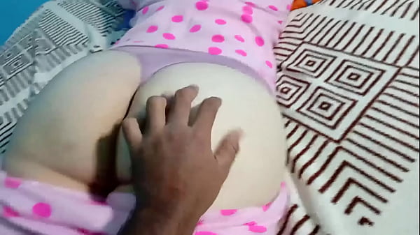 The best sleepover with my stepsister: she let me see her cute panties and I showed her my big cock, she was so horny that I entered her with everything and balls