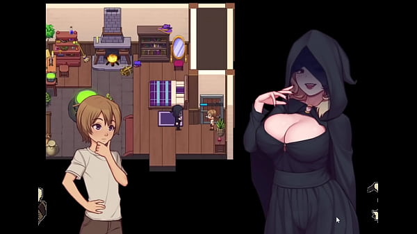 [Hentai Game] Daily life of my countryside -Spanish- (part 7) The busty witch and the director with a giant dildo