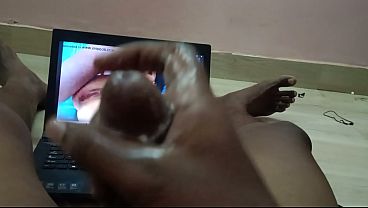 Cumshot by seeing porn