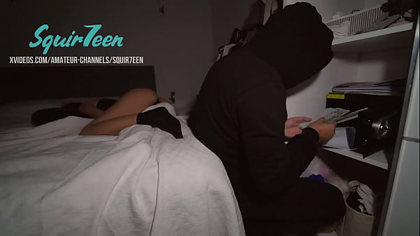 The stranger wanted to rob but cummed huge in tight wet pussy of a hot young brunette
