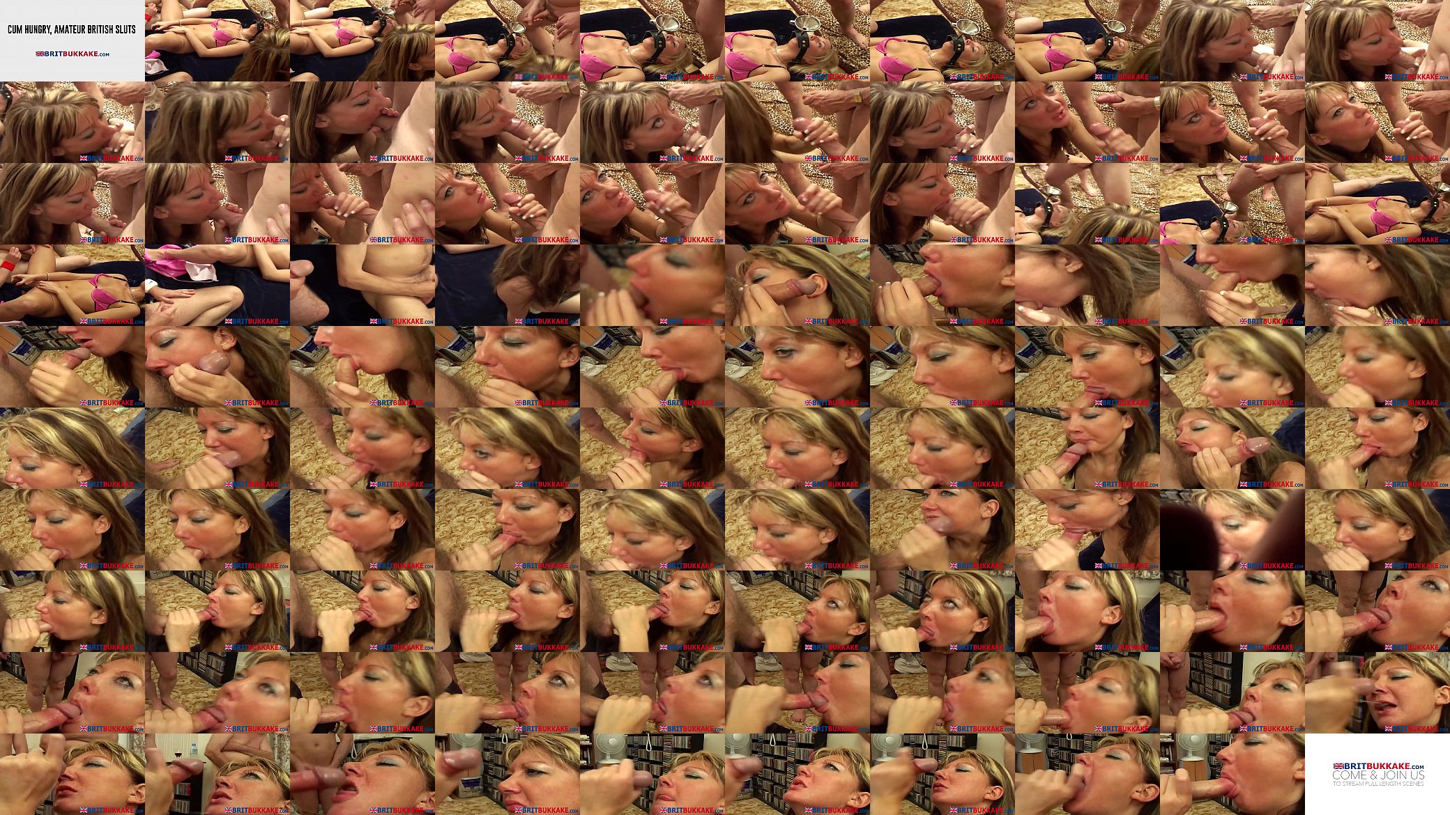 Horny British blonde chick sucking in bukkake 预览图