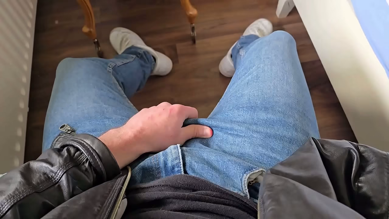 PhantomGentX in Leatherjacket with Hot Dirtytalk! Master Takes Jeans Off &amp_ Edges Big Cock to Brink