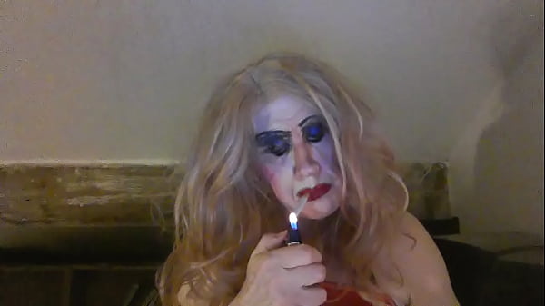 Slutty Tranny, Sarah, Smokes and Inserts Dildo ...