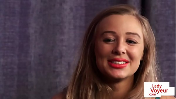 Lingeried voyeur babe instructs dude to jerk