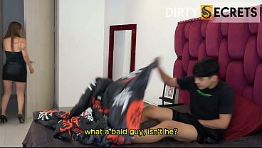 THE BLONDE MILF STEPMOTHER HELPS HER STEPSON WITH AN ERECTION PROBLEM