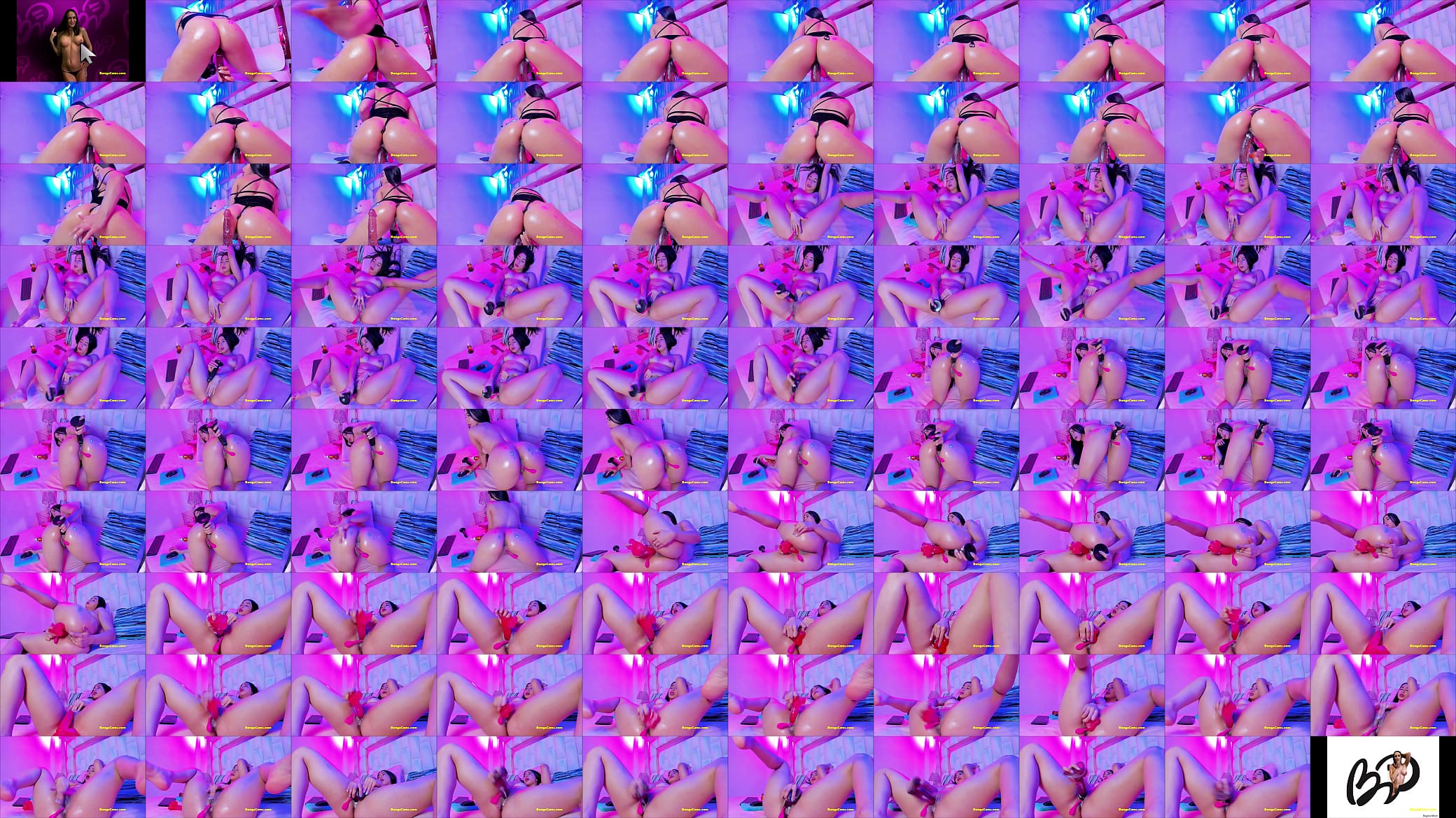 Stunning BongaCams girl stretches her holes with big toys 预览图
