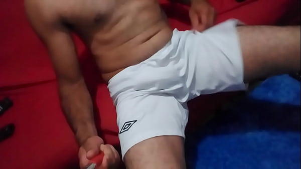 Big big cock in white shorts
