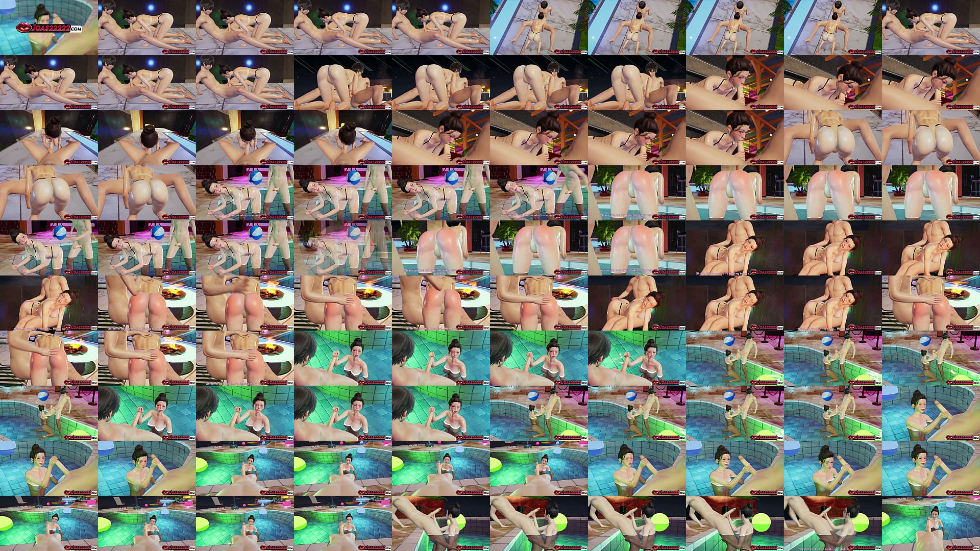 Hot Annie in Bikini Pool 3D Animation - Sloppy Blowjob Big Dick, Hard Spanking Big Ass Red &amp; Water Handjob Stroking Finished with Cumshot 预览图