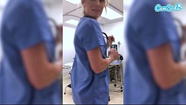Nurse Gets Horny, Shows Tits & Fingers Wet Pussy Li…