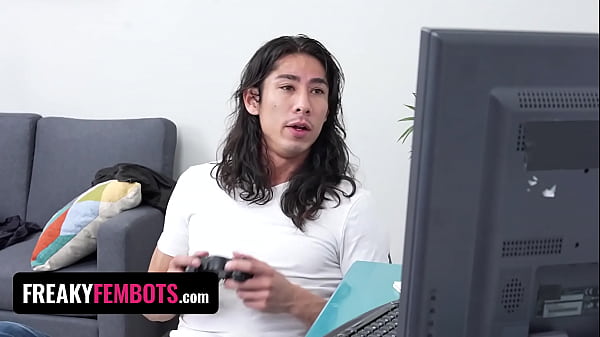 Freaky Fembots - Cute Gamergirl Sexbot Jazmin Luv Gets Her Pussy Drilled But Keeps Playing