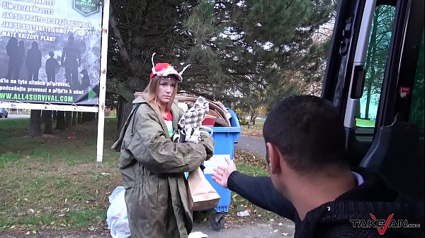 Garbage woman turn to super hot crazy mind blonde hungry for cock
