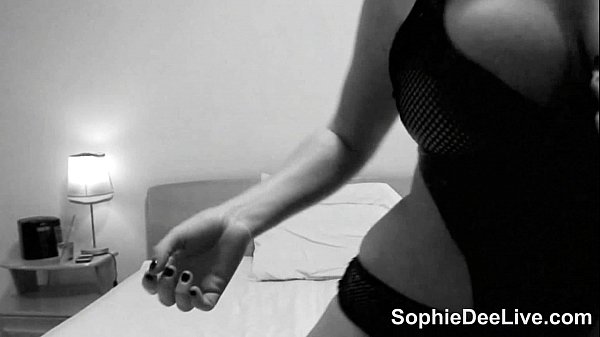 Busty British pornstar Sophie Dee masturbates for you in black and white!
