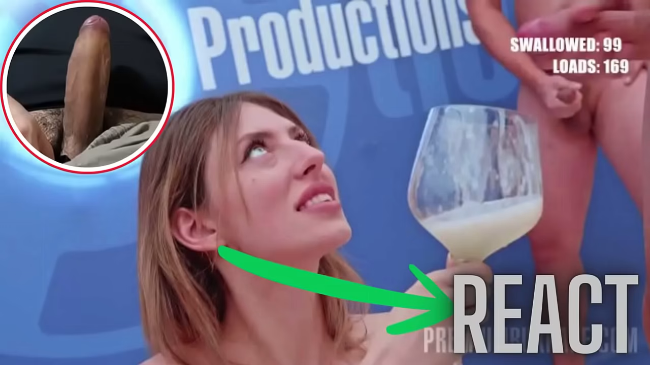 React: 213 loads for a Slavic School teacher that gulps it all in a big mouthful and gokkun bukkake