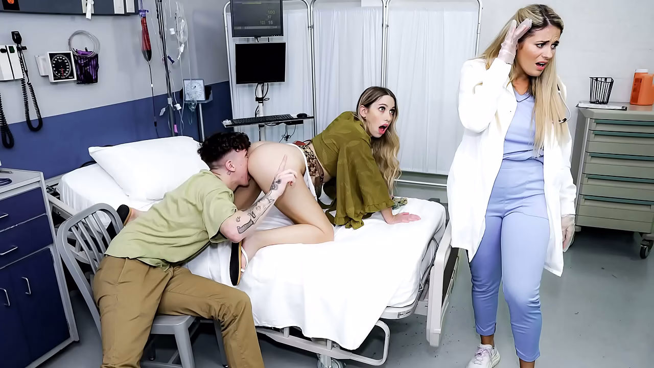 I End up At My Stepmom'_s Doctor Office with My Stepbrother Eating My Pussy to Retrieve Them - Myfamilyfuck