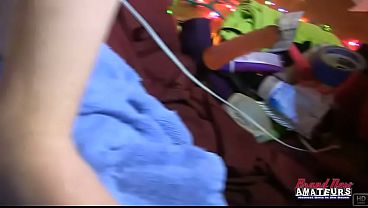 Tiny Tattooed Brunette Olyssia Thick Dildo Masturbation Intense Cum!