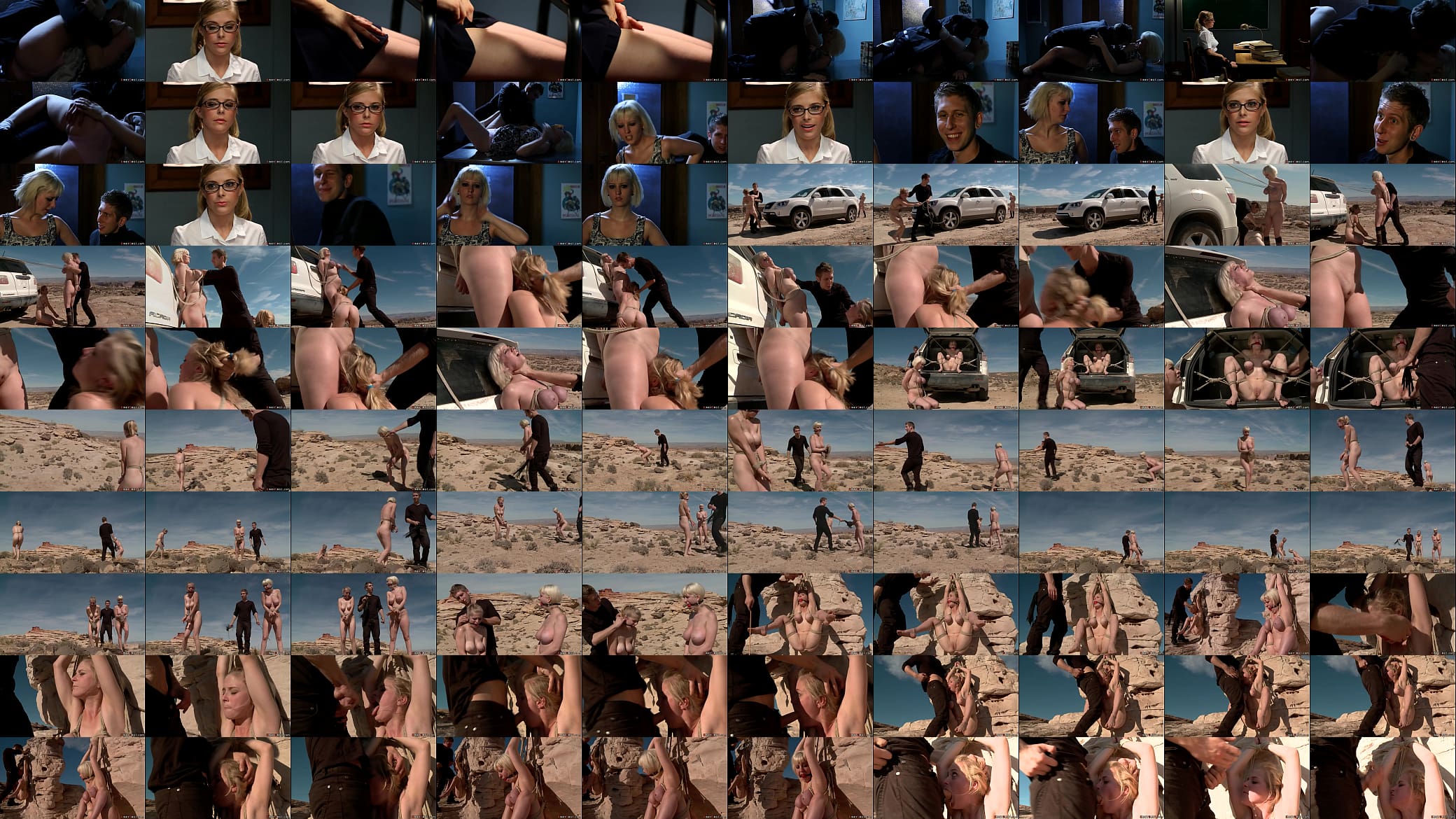 Busty blondes hogied in a desert 预览图