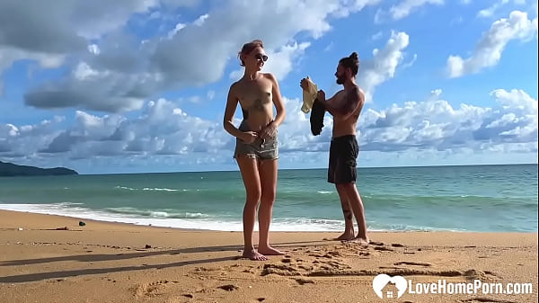 Enjoying the beach in the nude with hubby