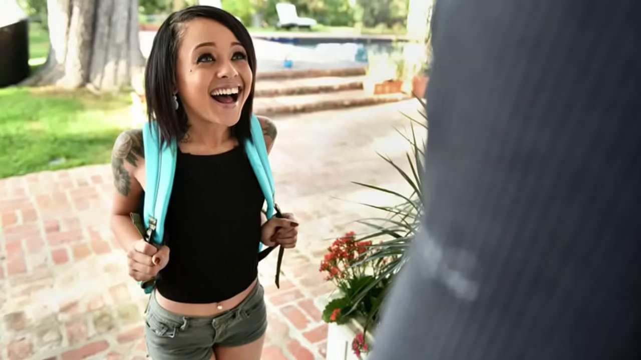 Neighbor Fucks Tiny Holly'_s Ass Raw on the Couch