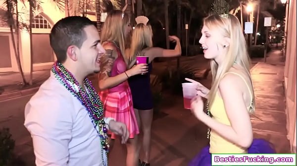 Blonde teen bffs blowjob guys in public