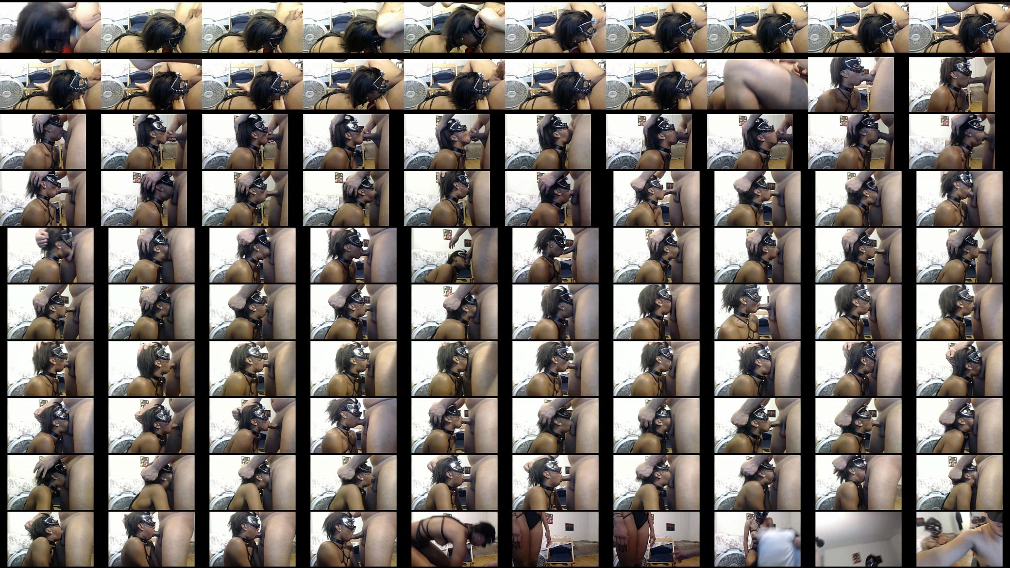 Masked Ebony hard Mouthfuck and Deepthroat 预览图