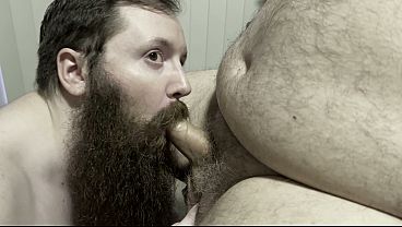 Download Video - Big Beard Bear Cub Mouth Fuck & Suck Fat Daddy Cock Worship